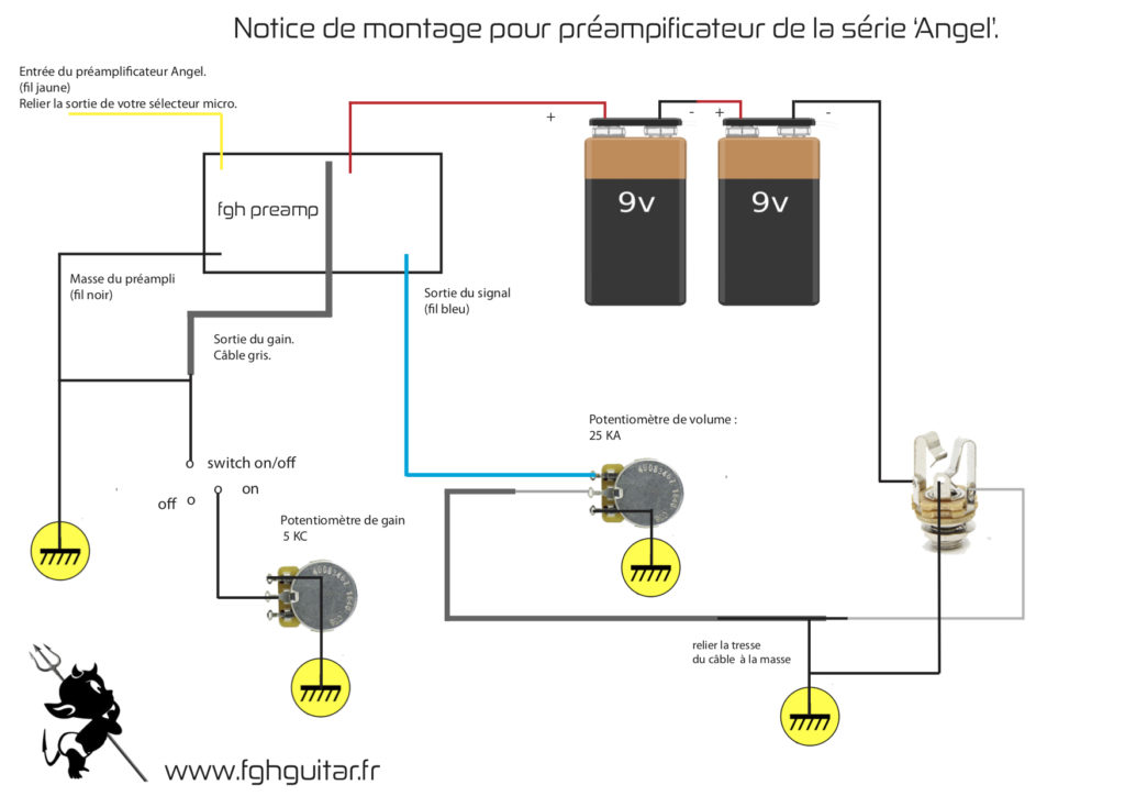 Préamplificateur guitare et basse 'Angel' série.